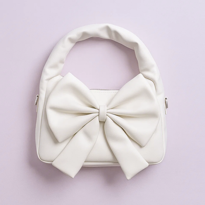 Cute Bow Sling Bag - White