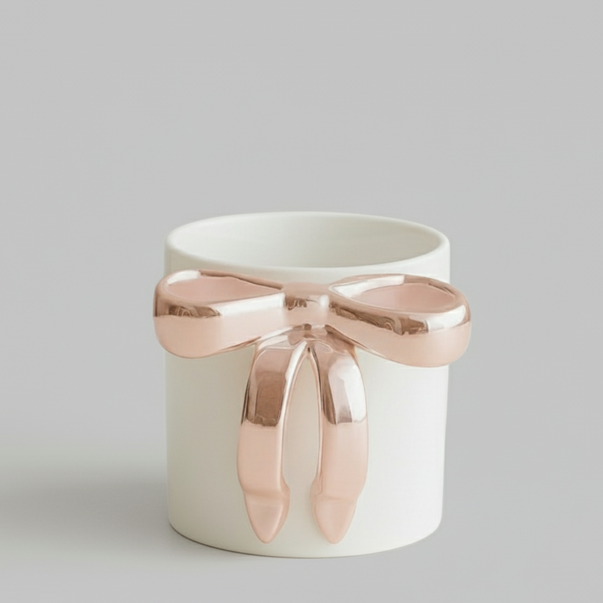 Glossy Bow Ceramic Mug Pink