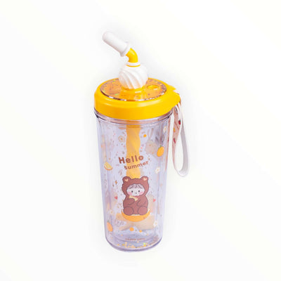Cute Glitter Tumbler with Straw - 400ml