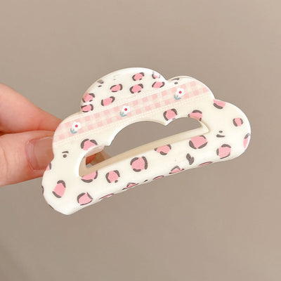 Pink Leopard Print Claw Clip