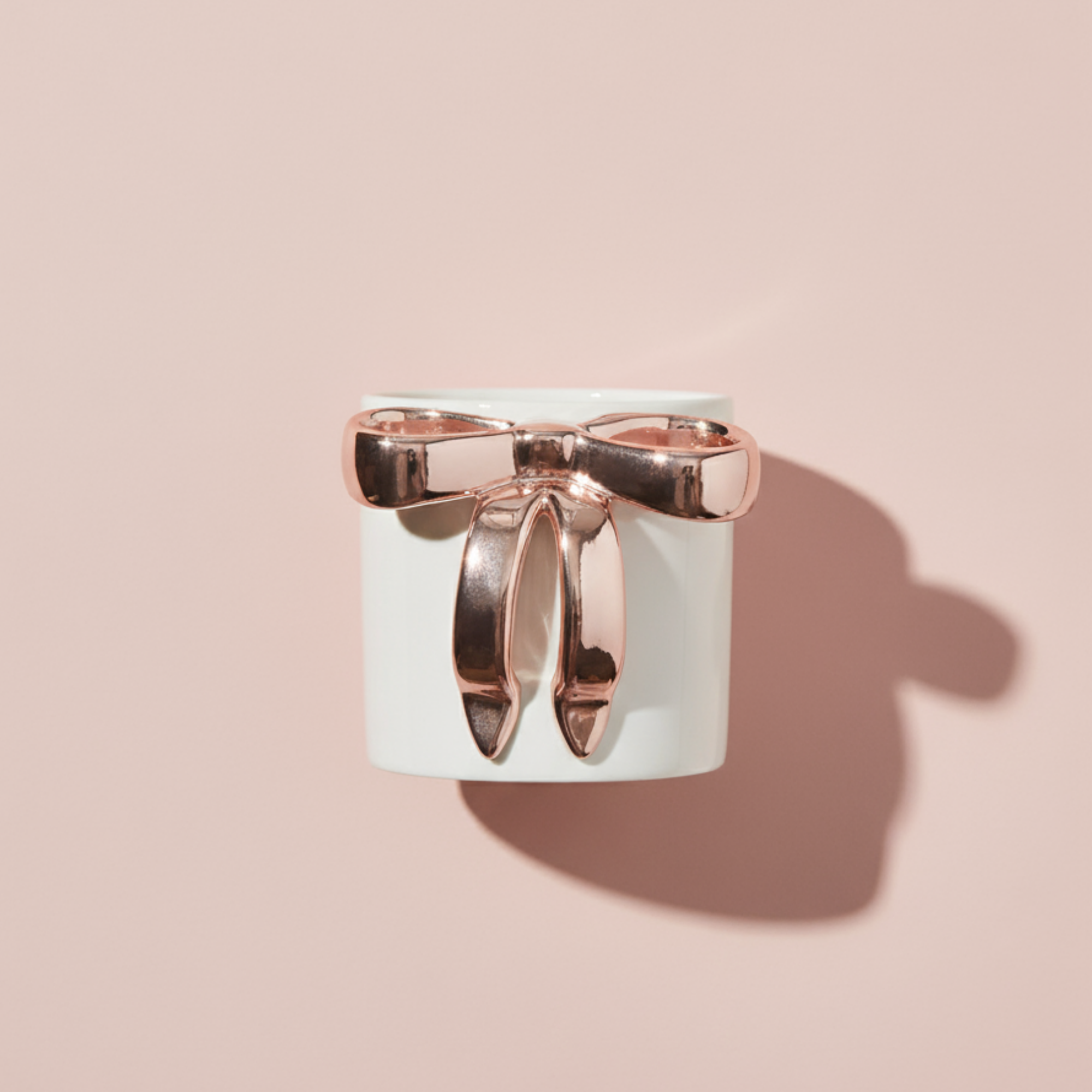 Glossy Bow Ceramic Mug Pink