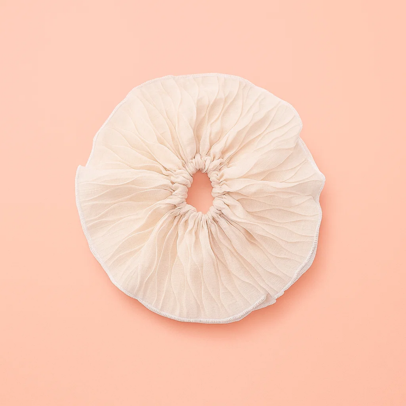 White Coquette Flare Scrunchie