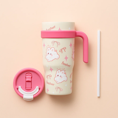 Pink Bunny Stainless Steel Tumbler