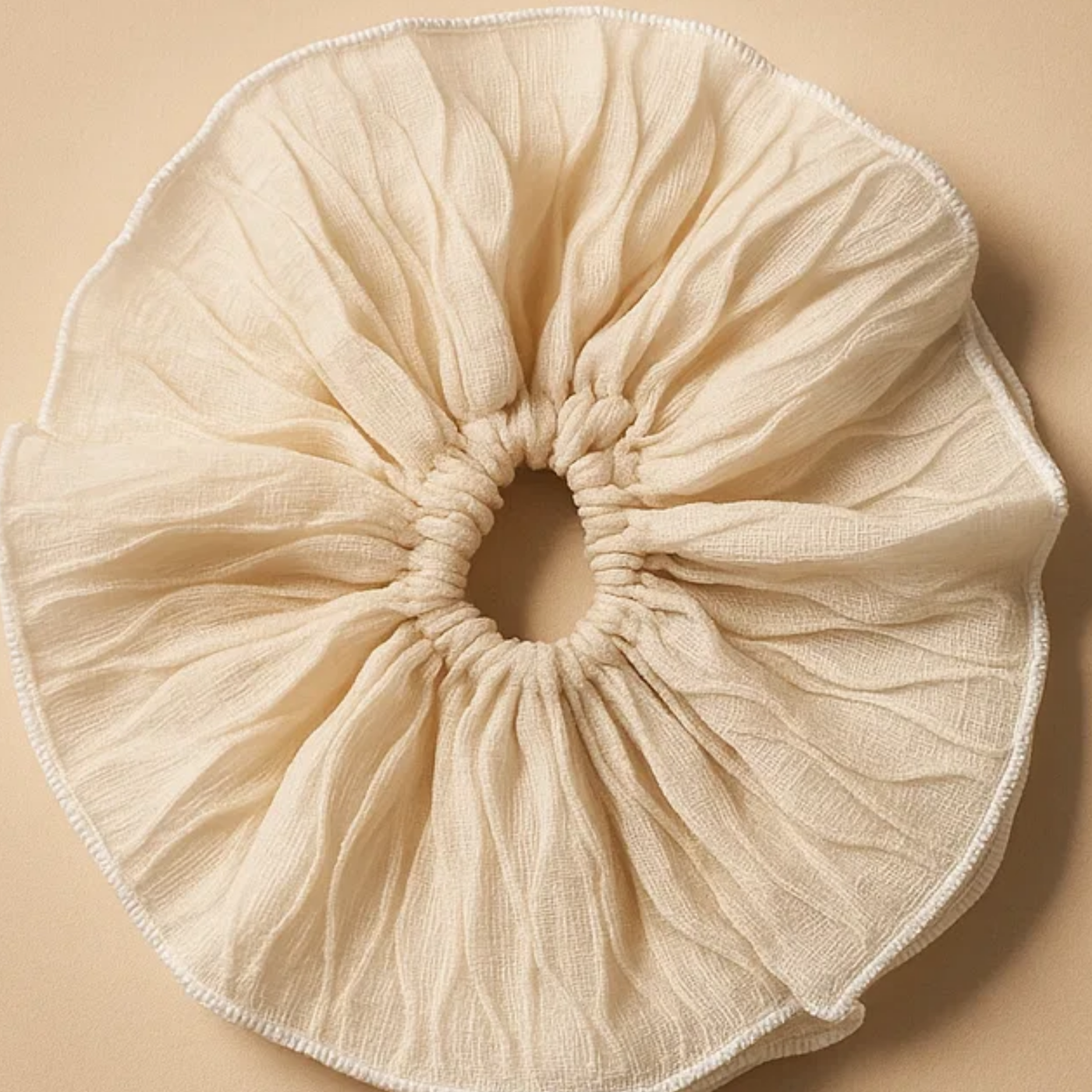 White Coquette Flare Scrunchie