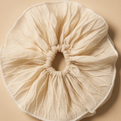 White Coquette Flare Scrunchie