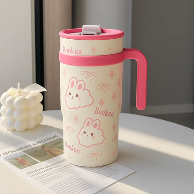 Pink Bunny Stainless Steel Tumbler