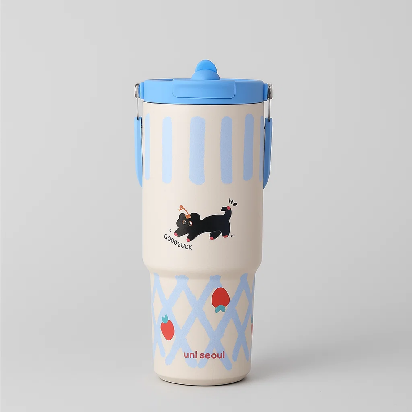 Blue Striped Stainless Steel Tumbler