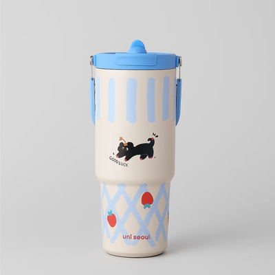 Blue Striped Stainless Steel Tumbler