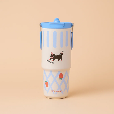 Blue Striped Stainless Steel Tumbler