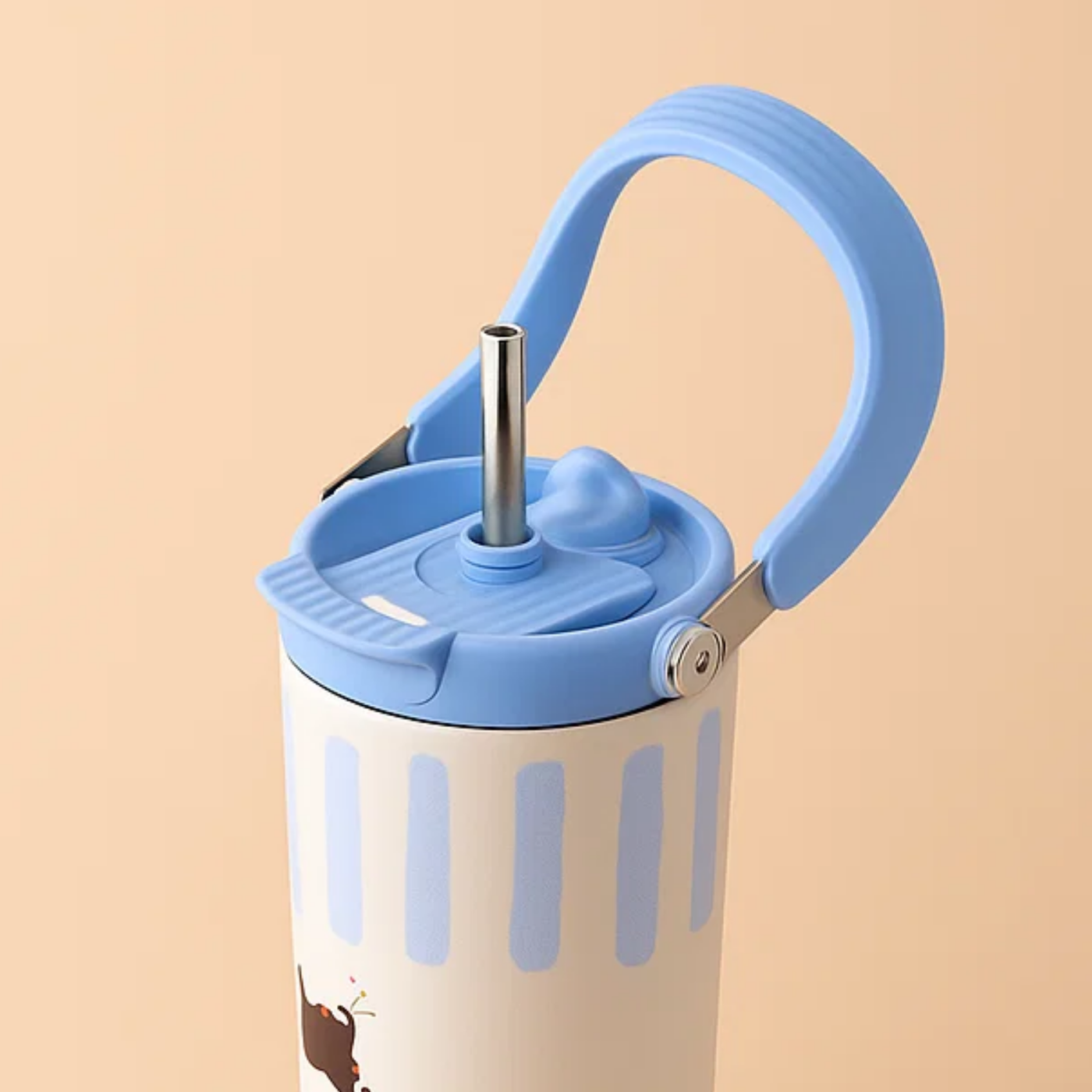 Blue Striped Stainless Steel Tumbler