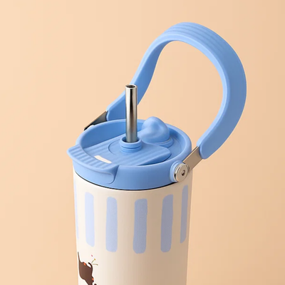 Blue Striped Stainless Steel Tumbler