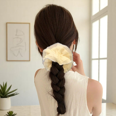 Lace Scrunchie with Blue Trim