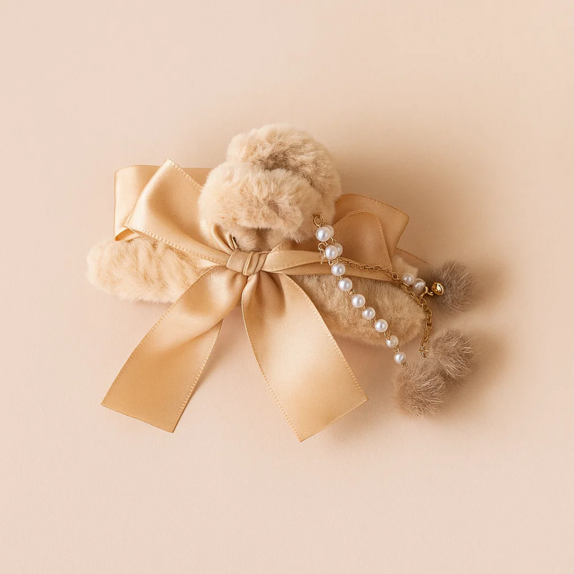 Fur Clawclips with Tassels Brown