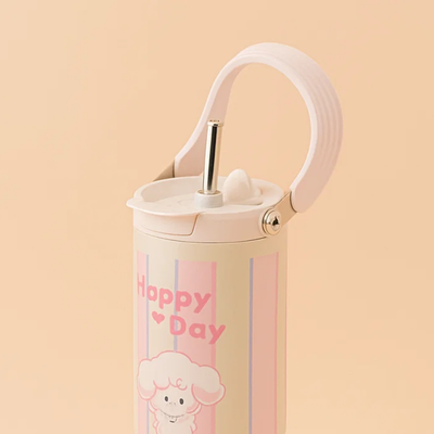 White Striped Stainless Steel Tumbler