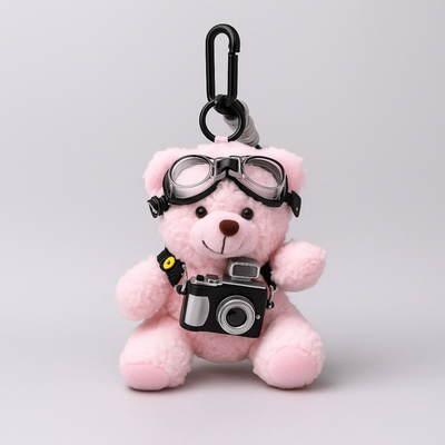 Pink Teddy Plushie Keyring