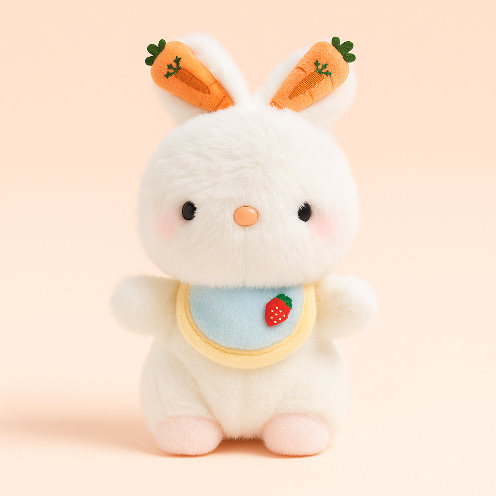 Carrot Ears White Bunny Plushie (45cm) - Large