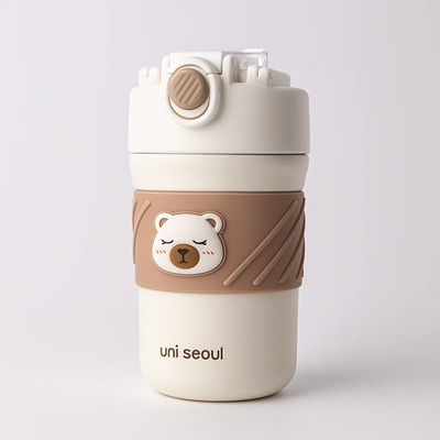 Bear Tumbler with Brown Sleeve