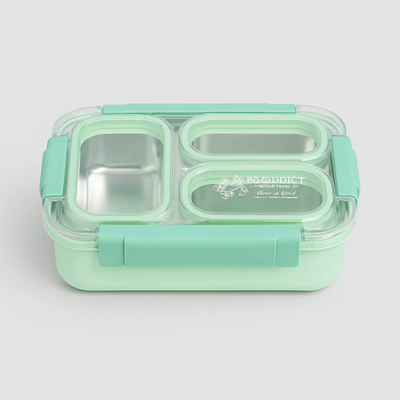 Korean Bento Box 3 Grid - Green