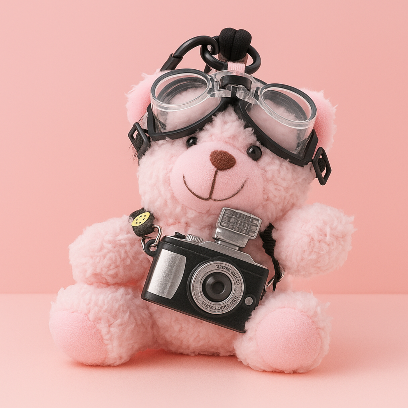 Pink Teddy Plushie Keyring