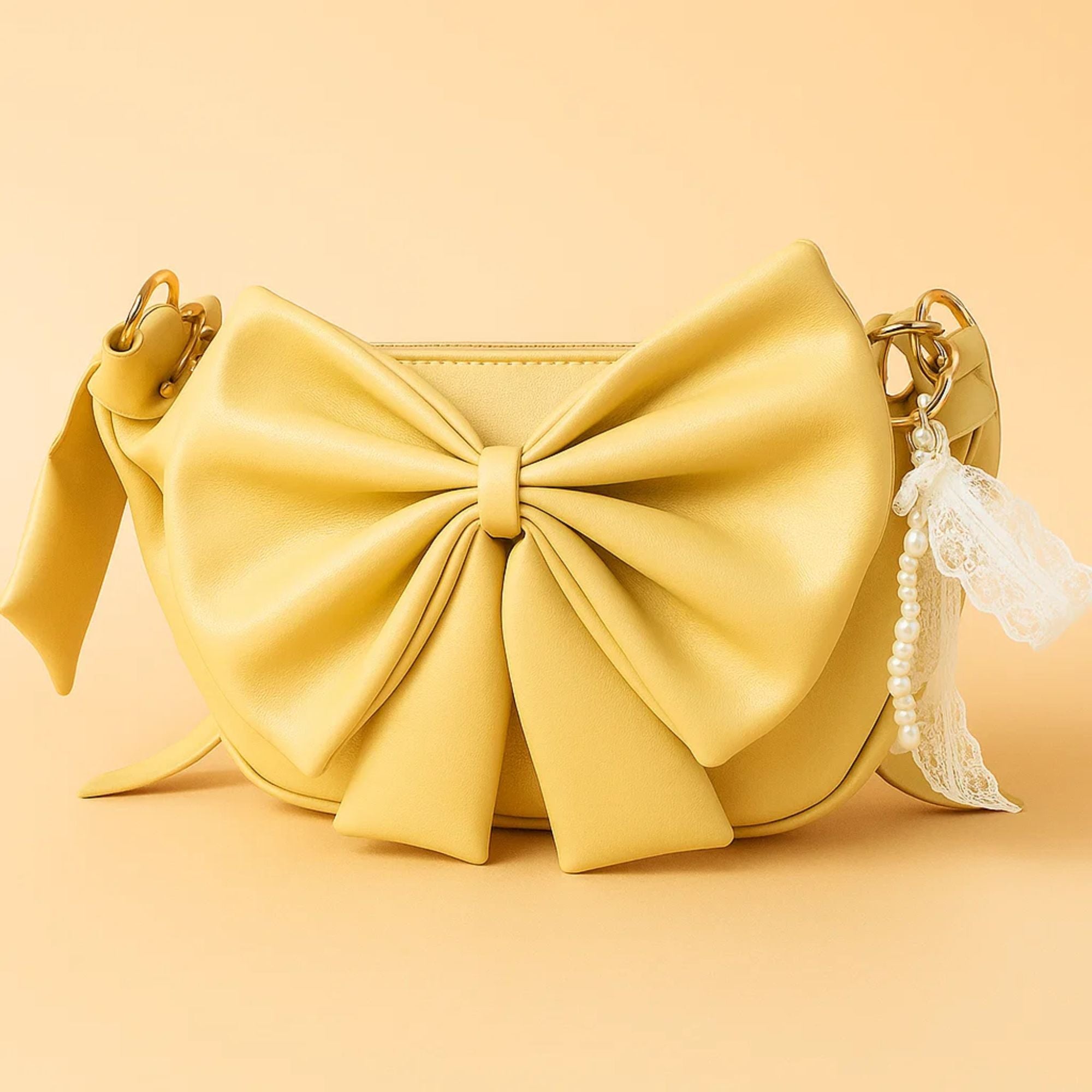 Round Bow Sling Bag - Yellow