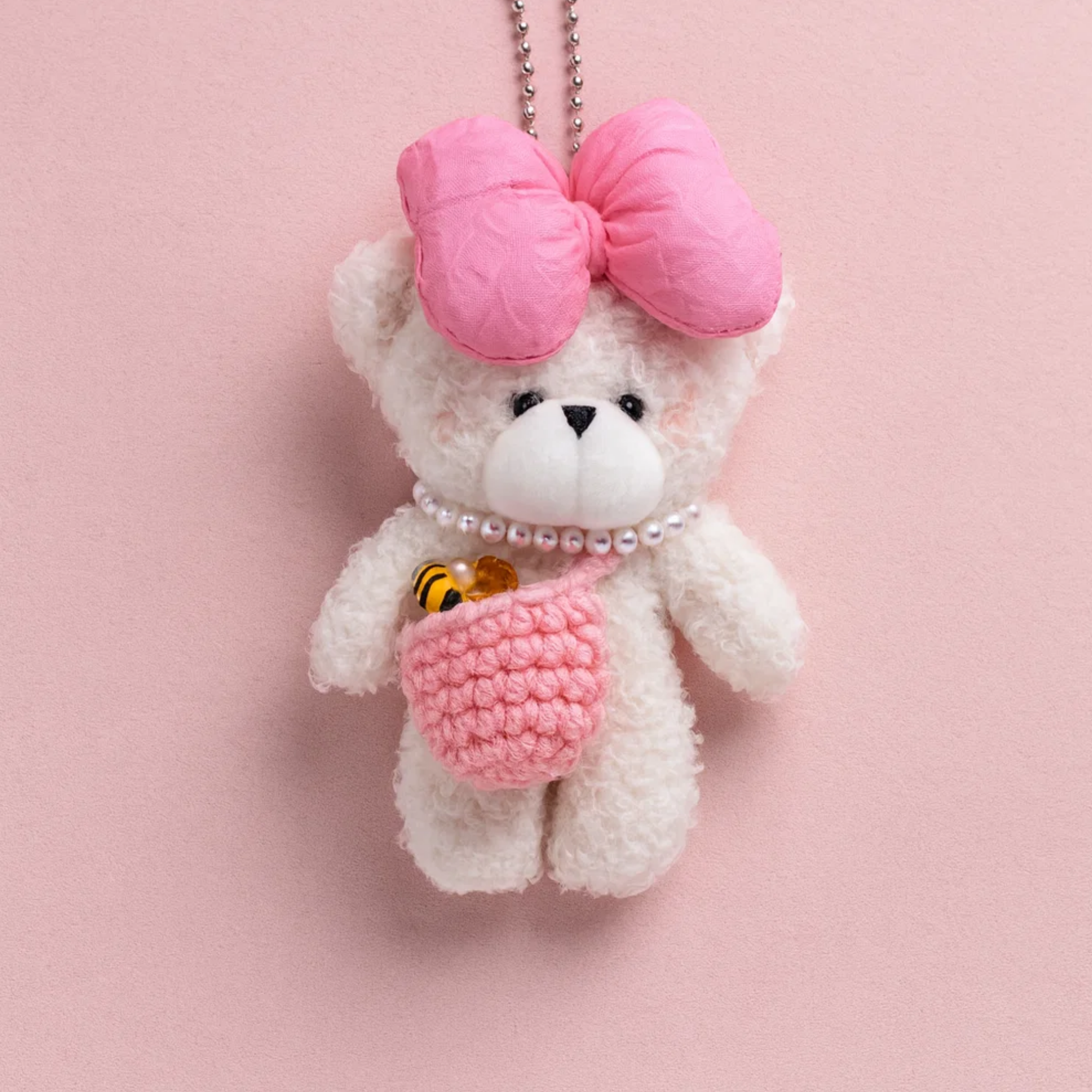Pearl Plushie Keyring - Pink
