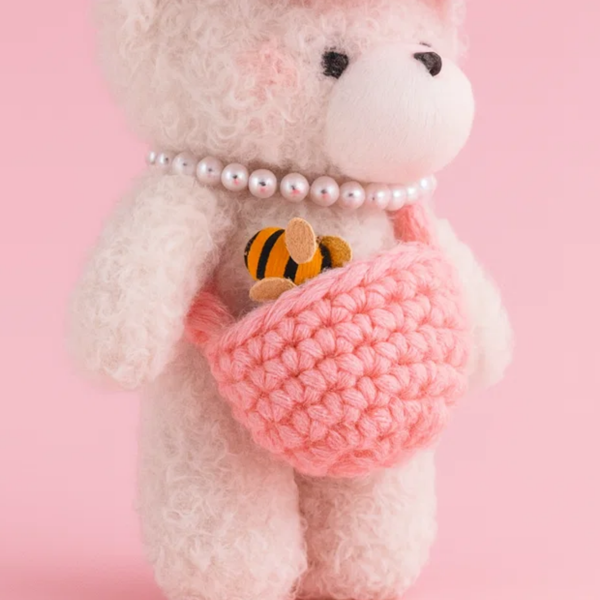 Pearl Plushie Keyring - Pink