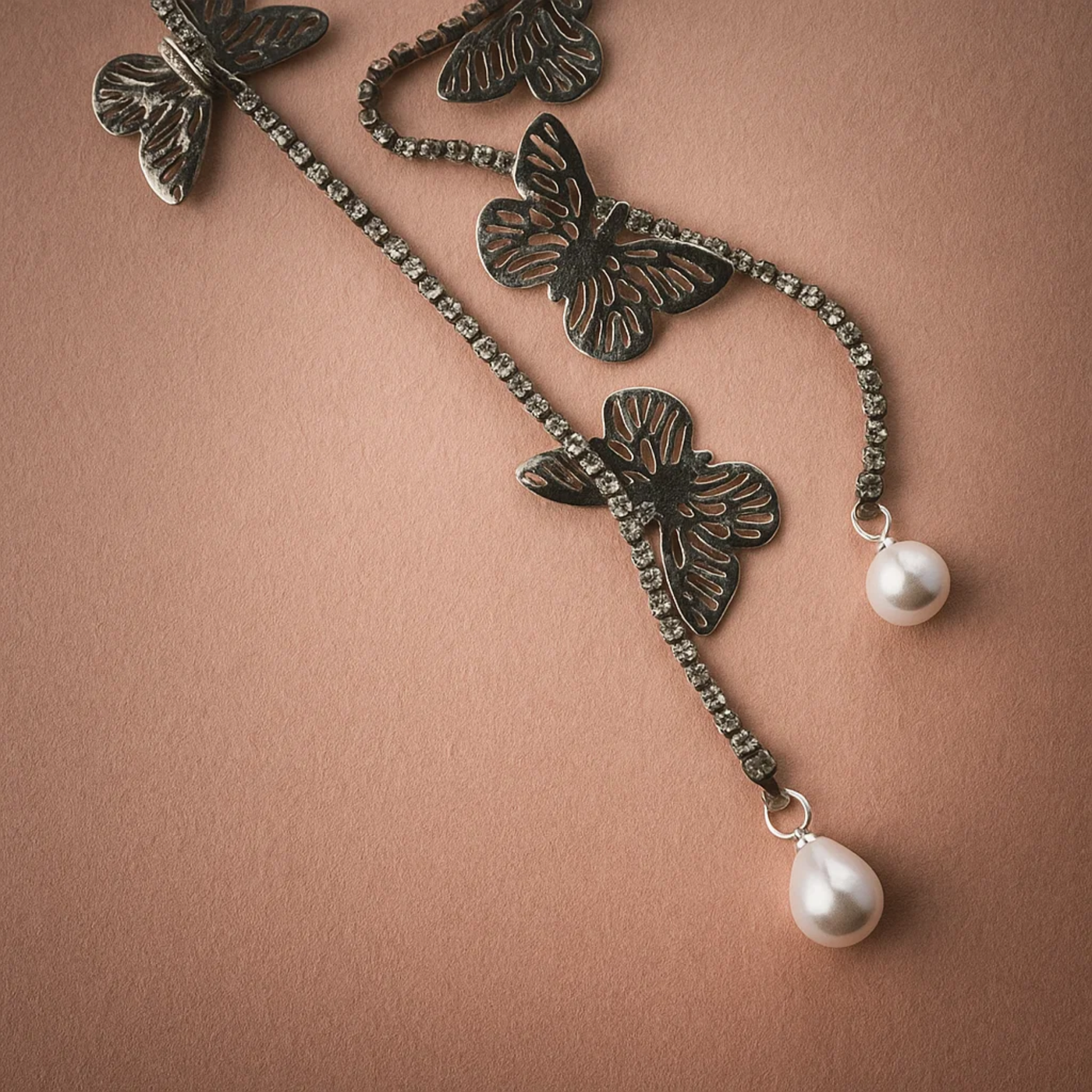 Brown Ribbon Claw Clip with Butterfly Tassel
