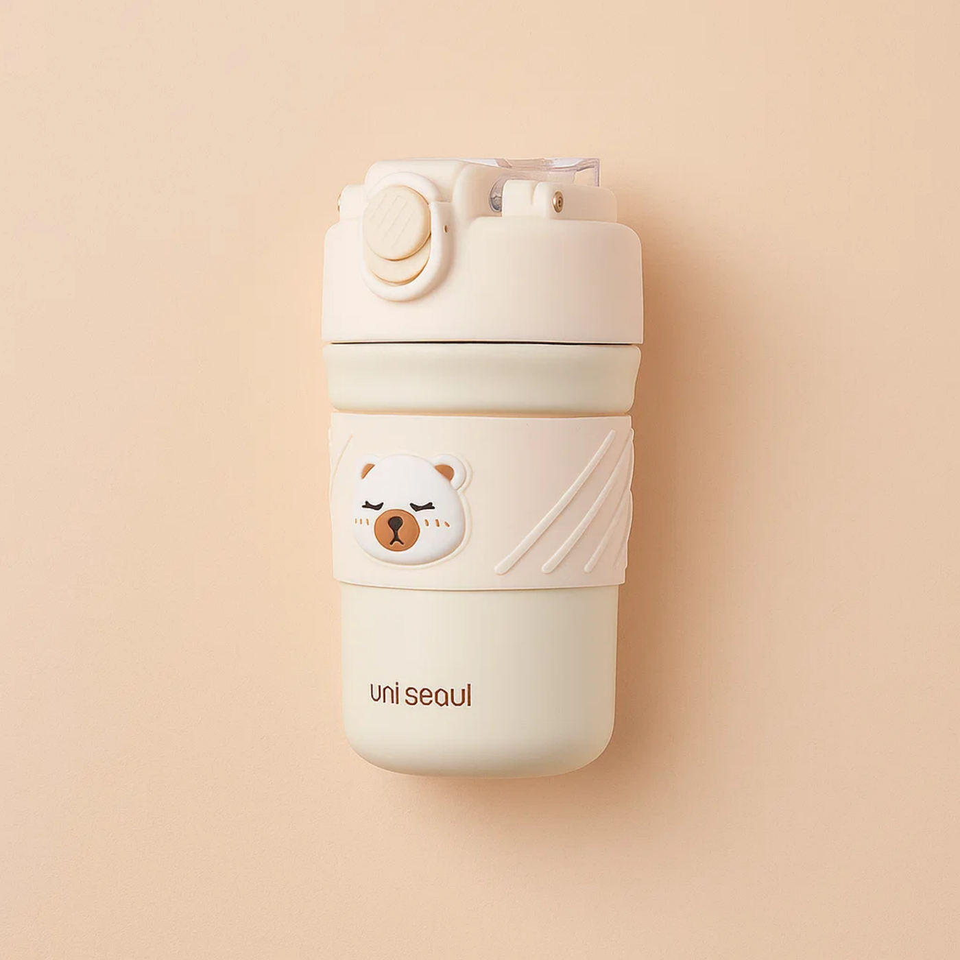 Bear Tumbler with White Sleeve