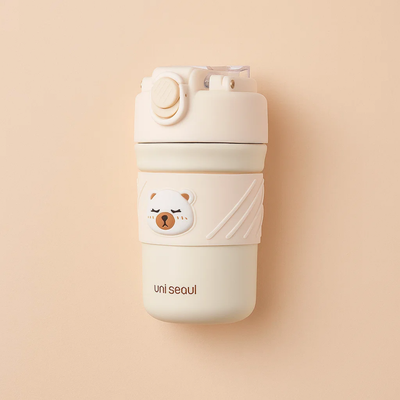 Bear Tumbler with White Sleeve