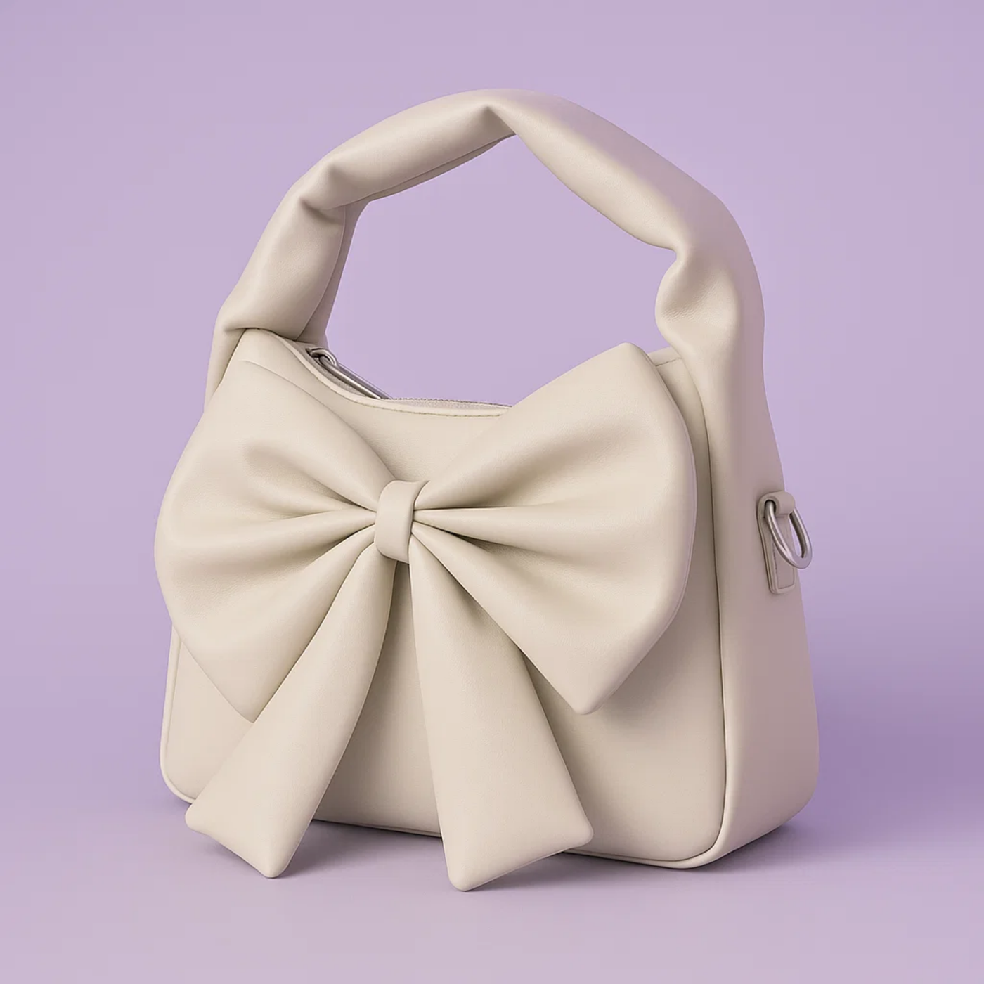 Cute Bow Sling Bag - Beige