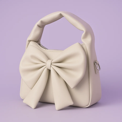 Cute Bow Sling Bag - Beige
