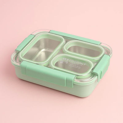 Korean Bento Box 3 Grid - Green