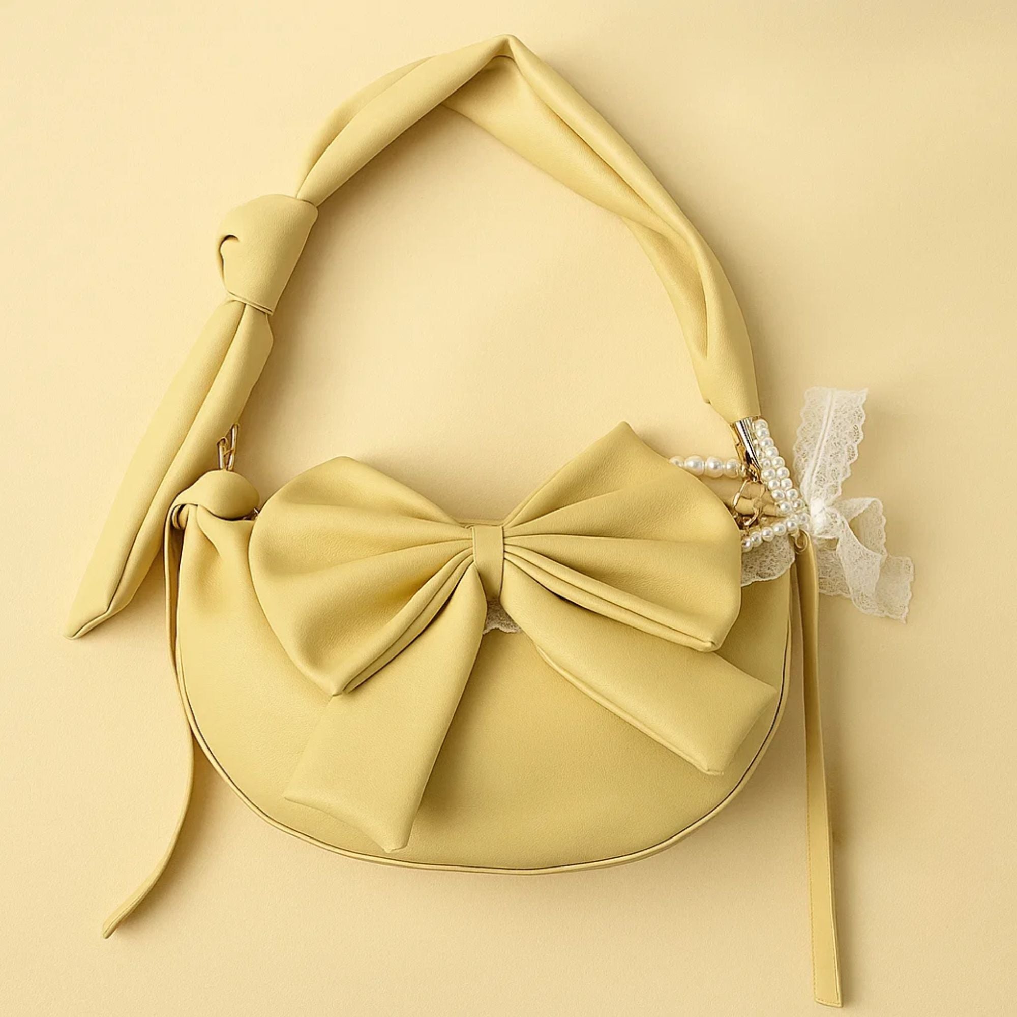 Round Bow Sling Bag - Yellow