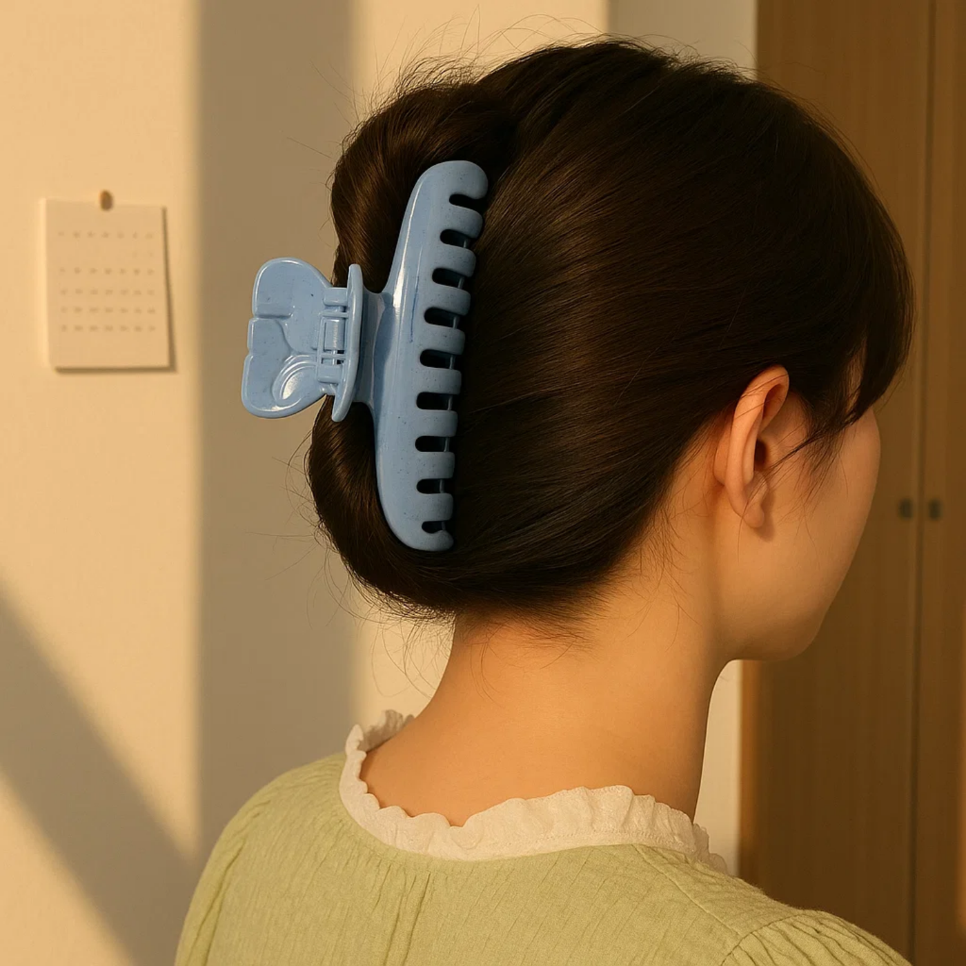 Blue Claw Clip with Butterfly