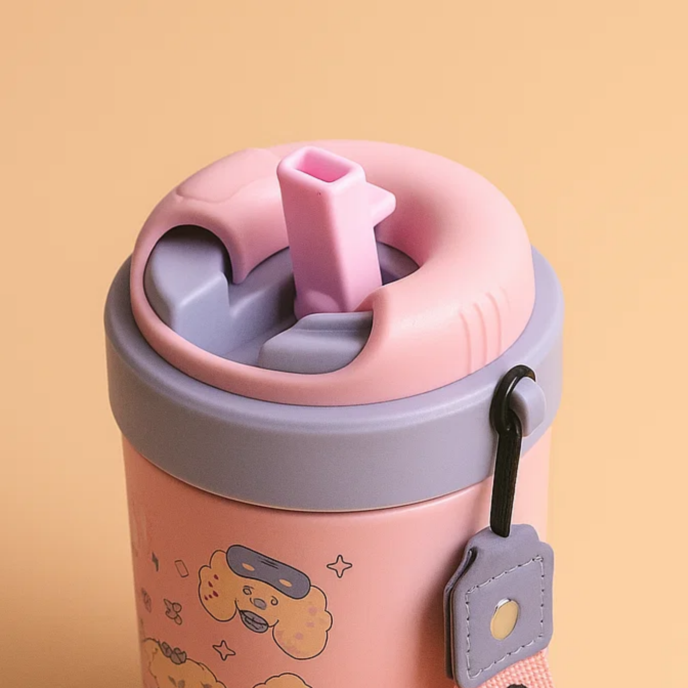 Pink Bow Puppy Stainless Steel Tumbler