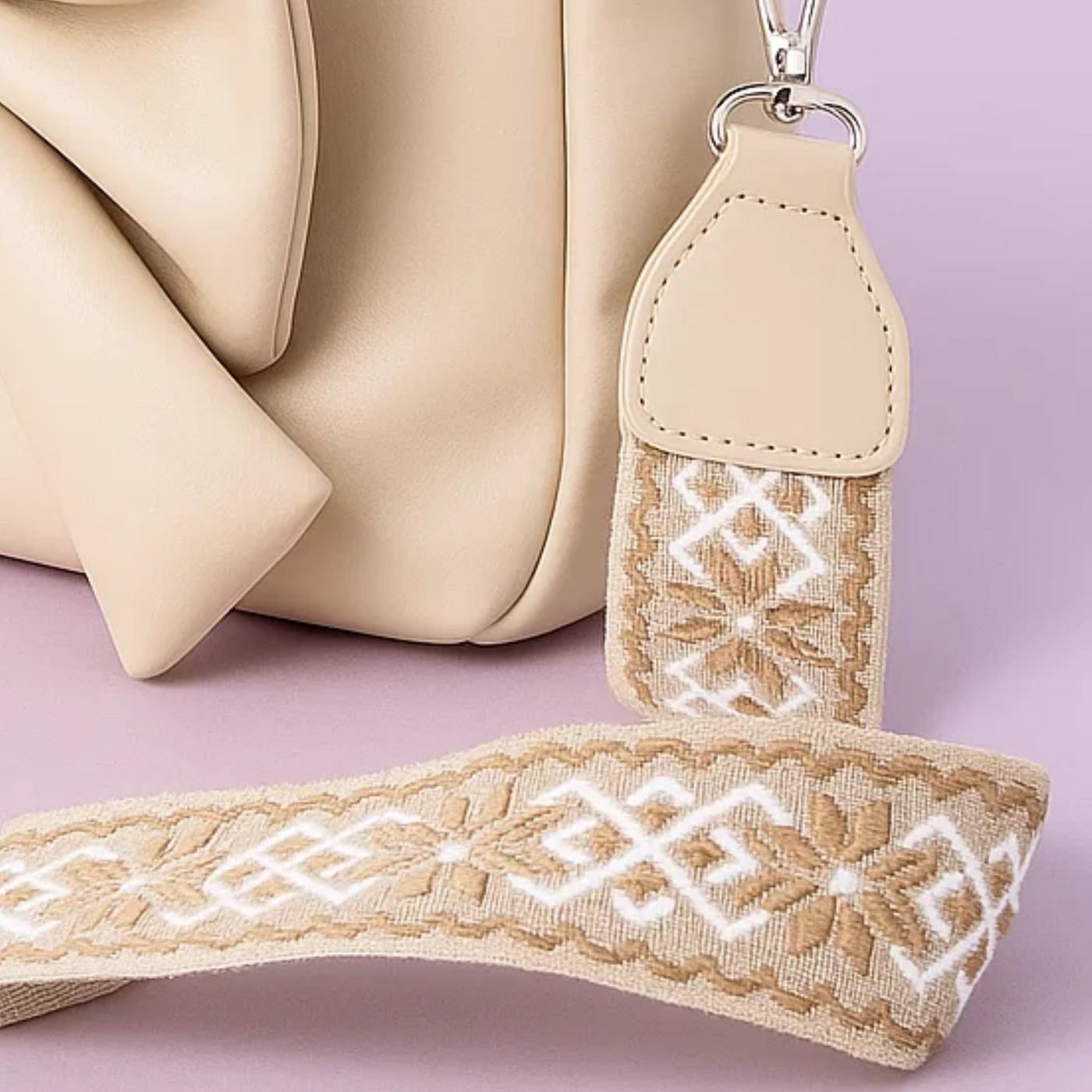 Cute Bow Sling Bag - Beige