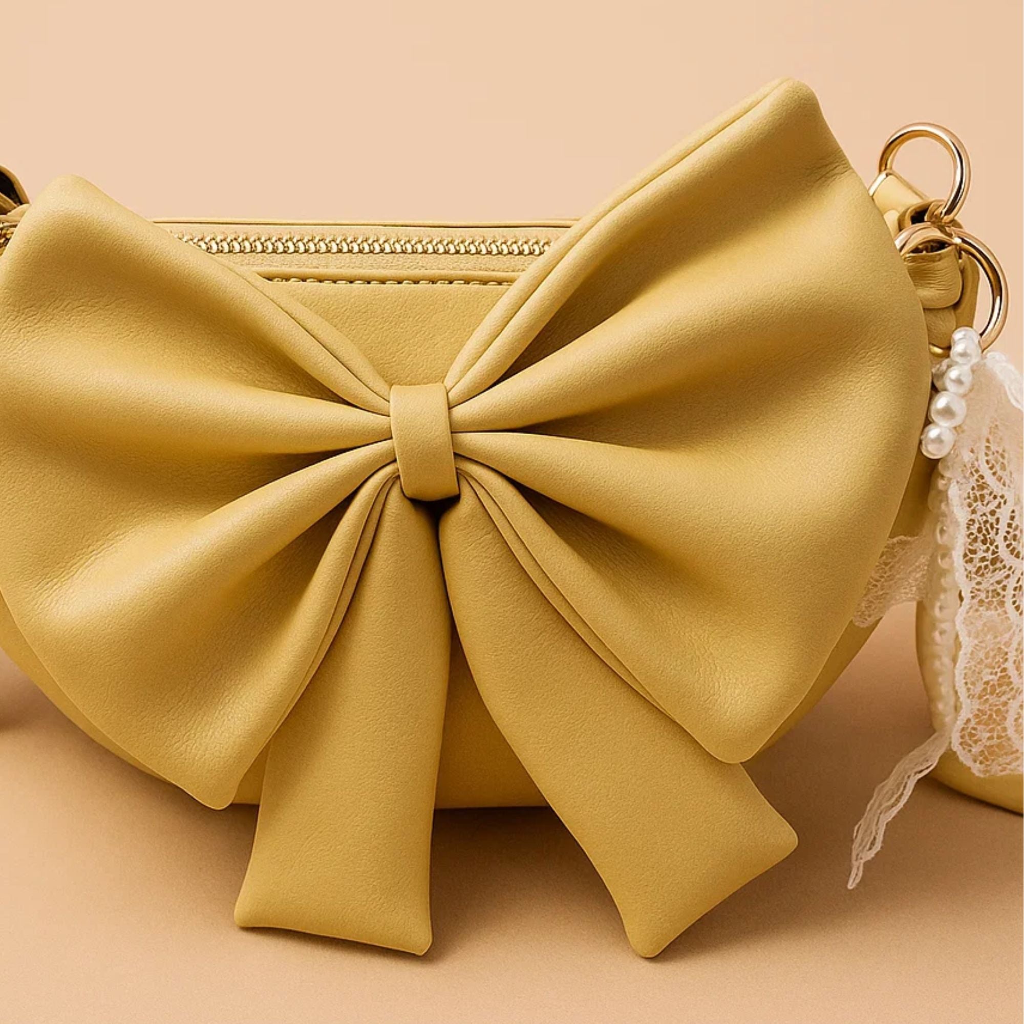 Round Bow Sling Bag - Yellow
