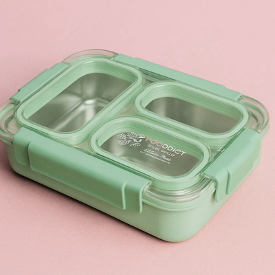 Korean Bento Box 3 Grid - Green