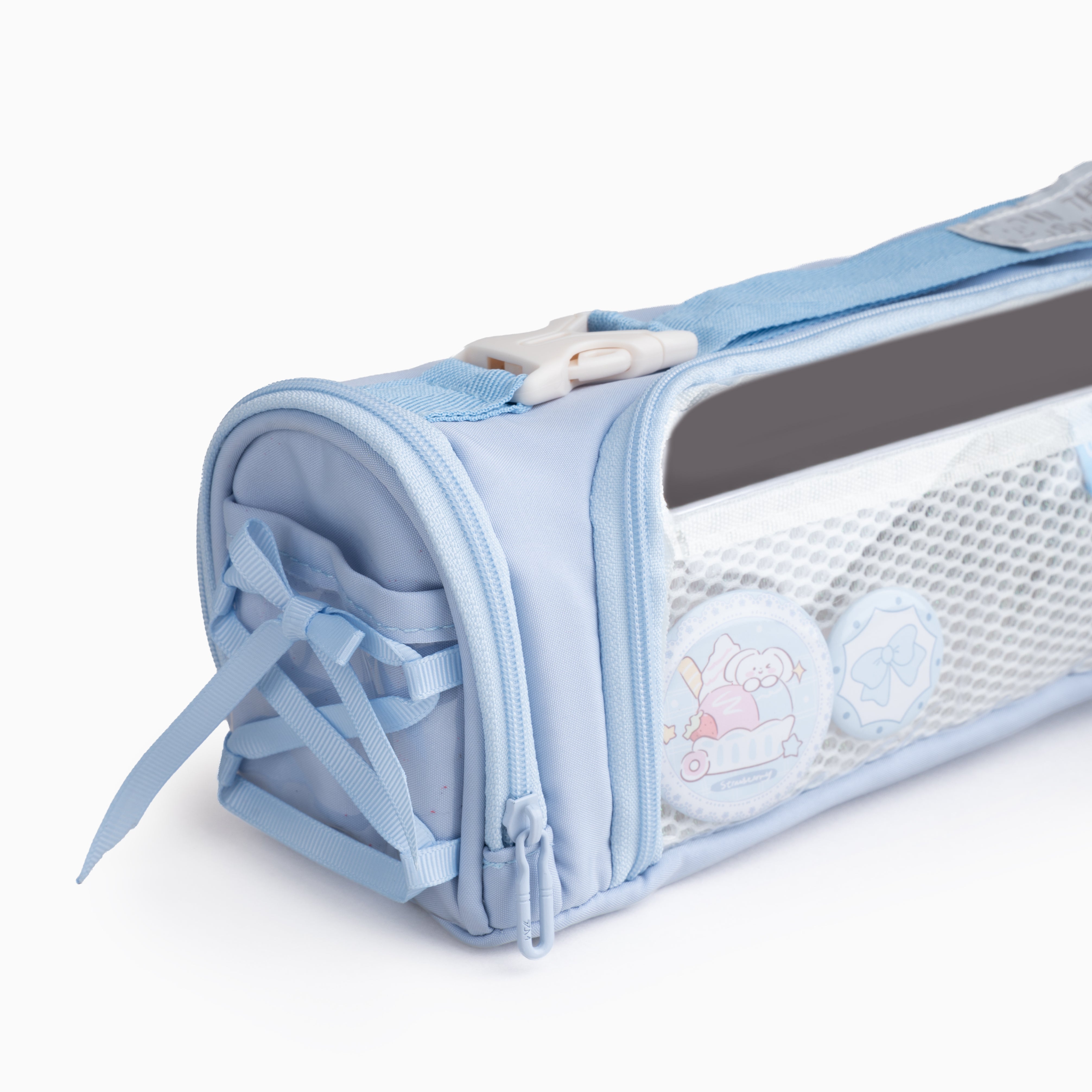 Sporty Kawaii Badge Pouch -pale blue