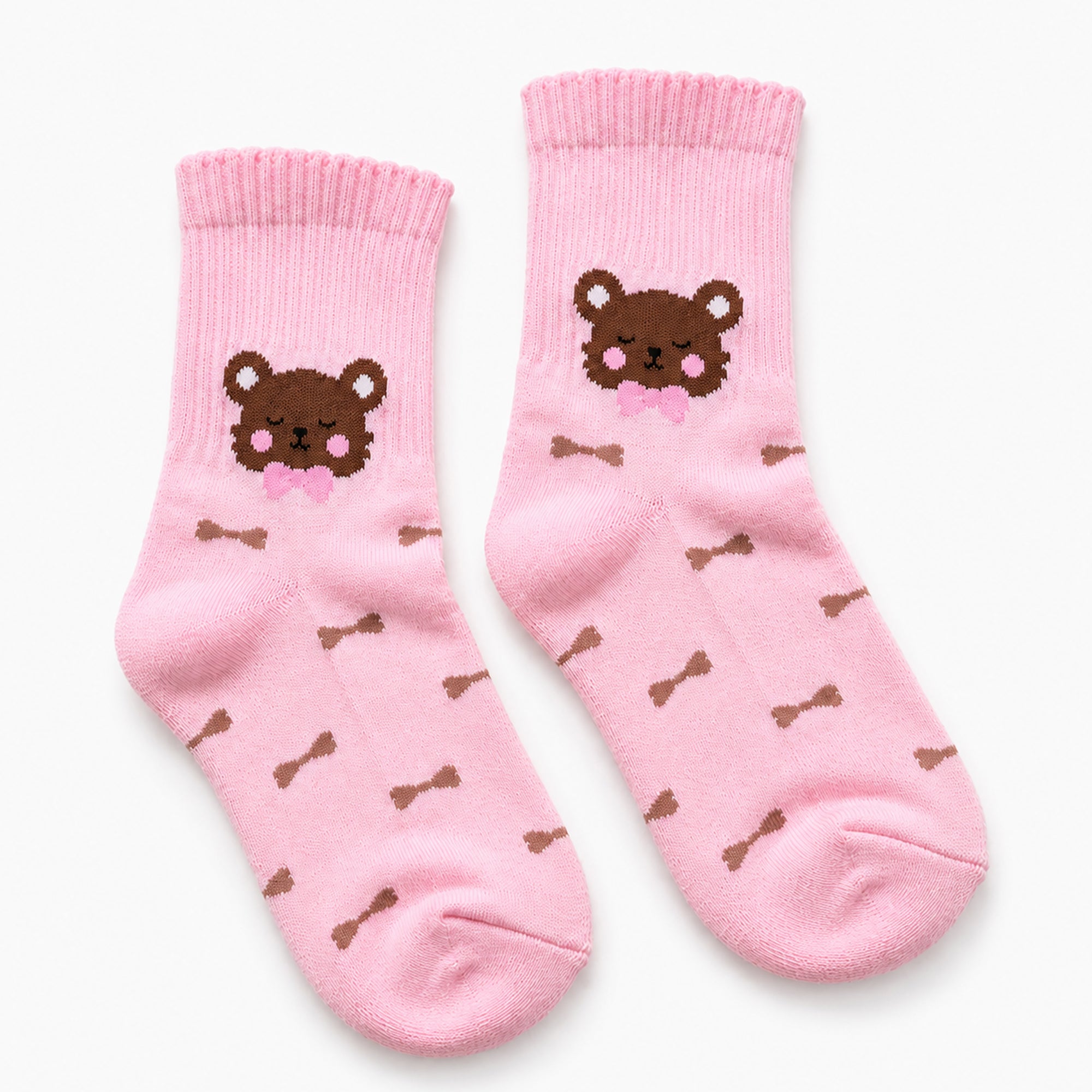 Bow Bear Crew Socks
