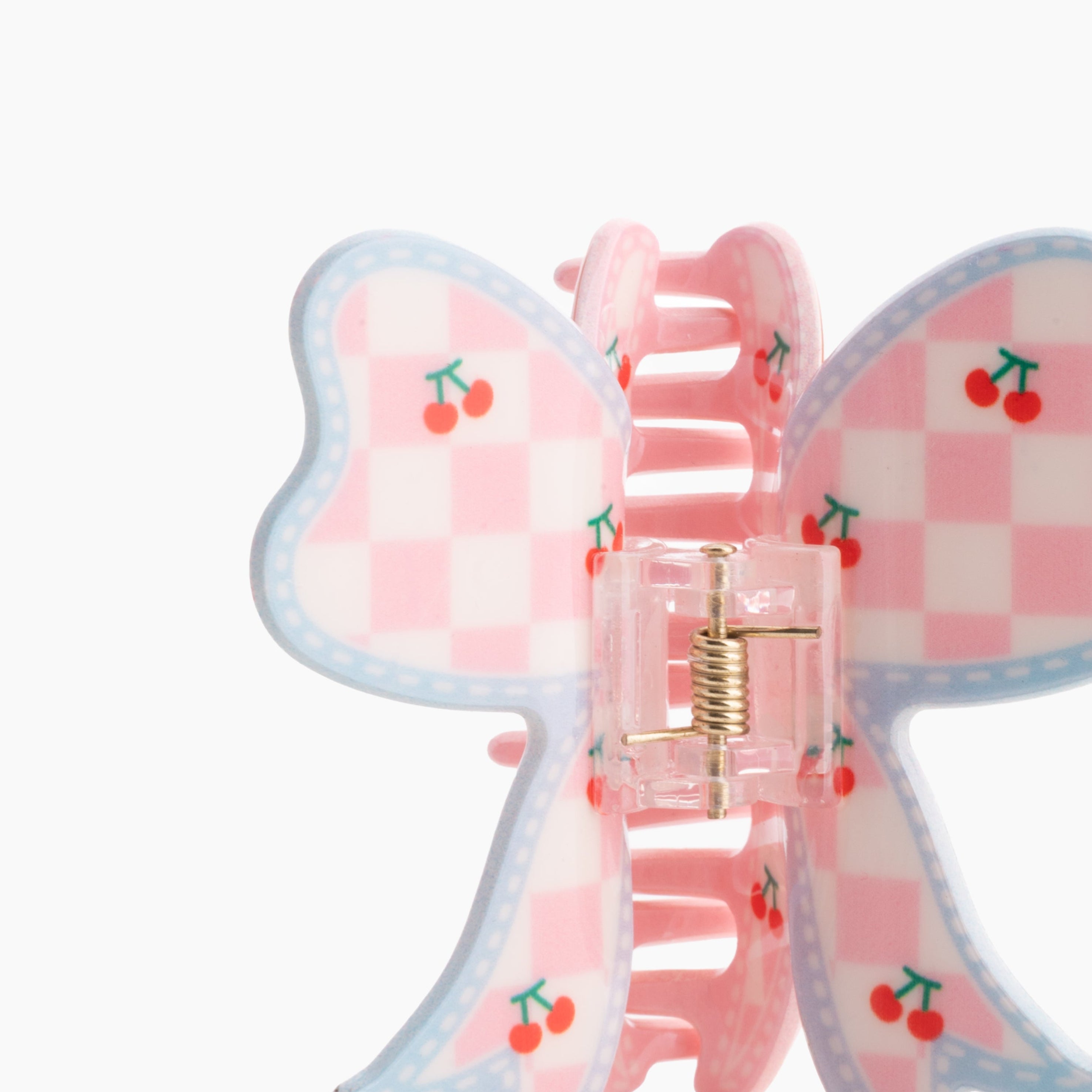 Cherry Check Claw Clip