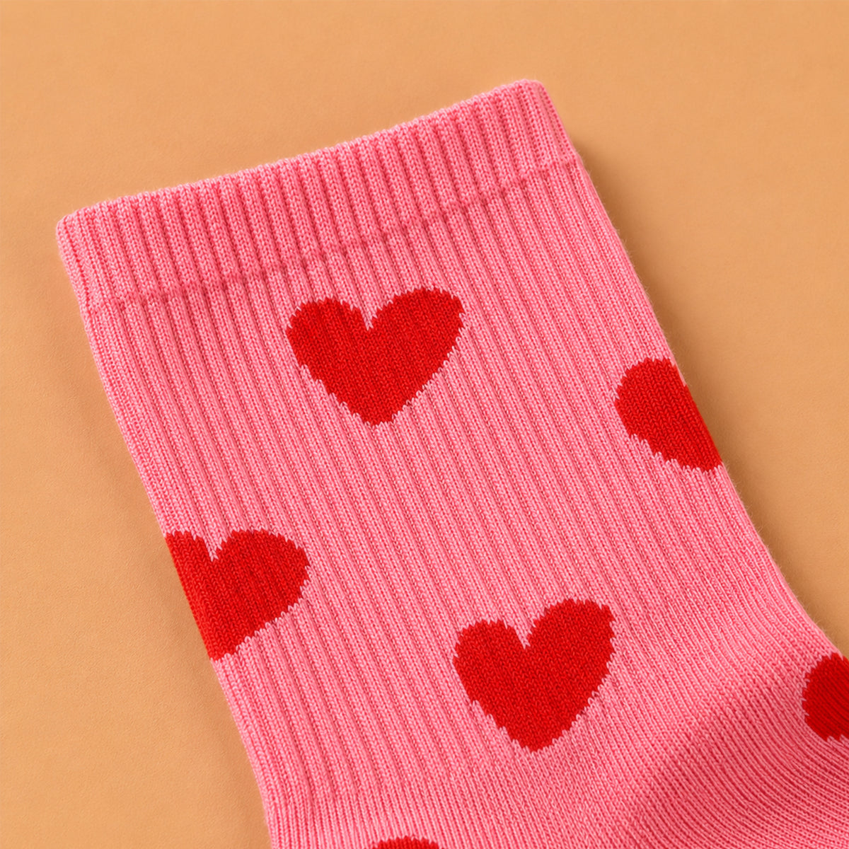 Red Heart Crew Socks - Pink