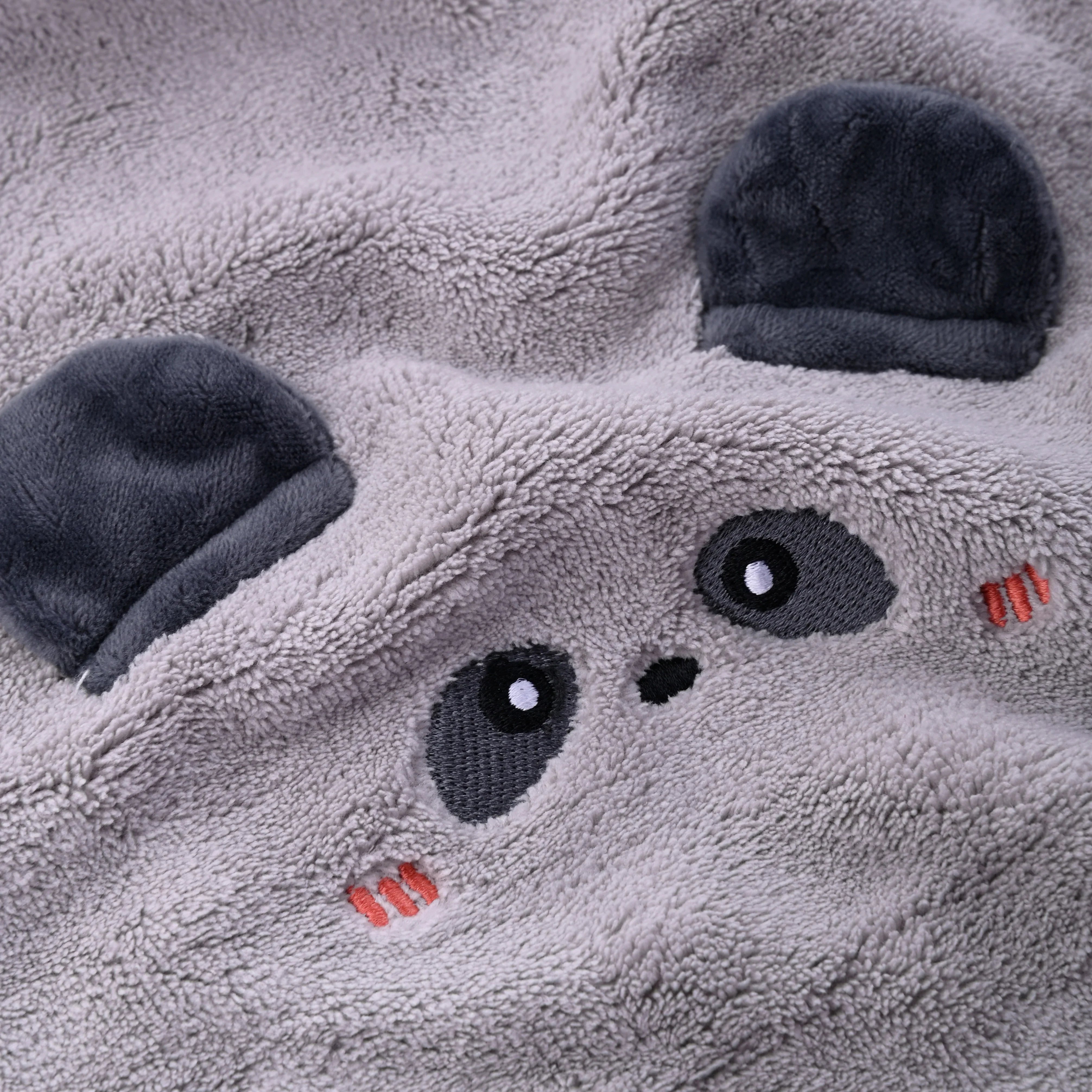 Panda Pals Hand Towel Grey
