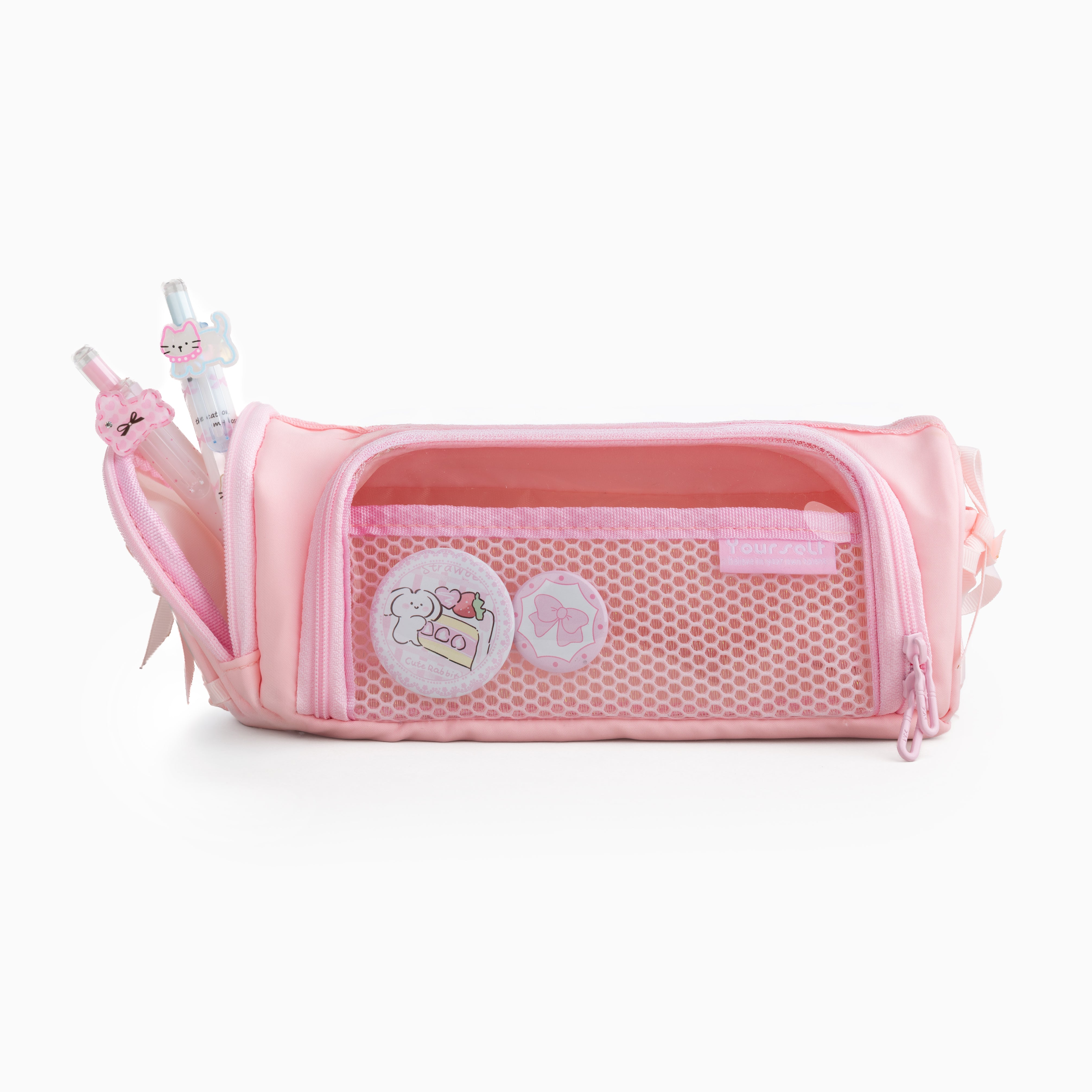 Sporty Kawaii Badge Pouch - pastel pink