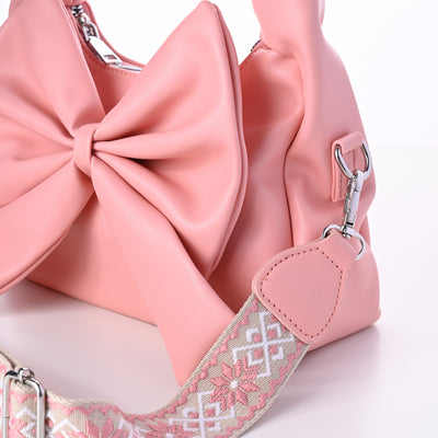 Cute Bow Sling Bag - Baby Pink