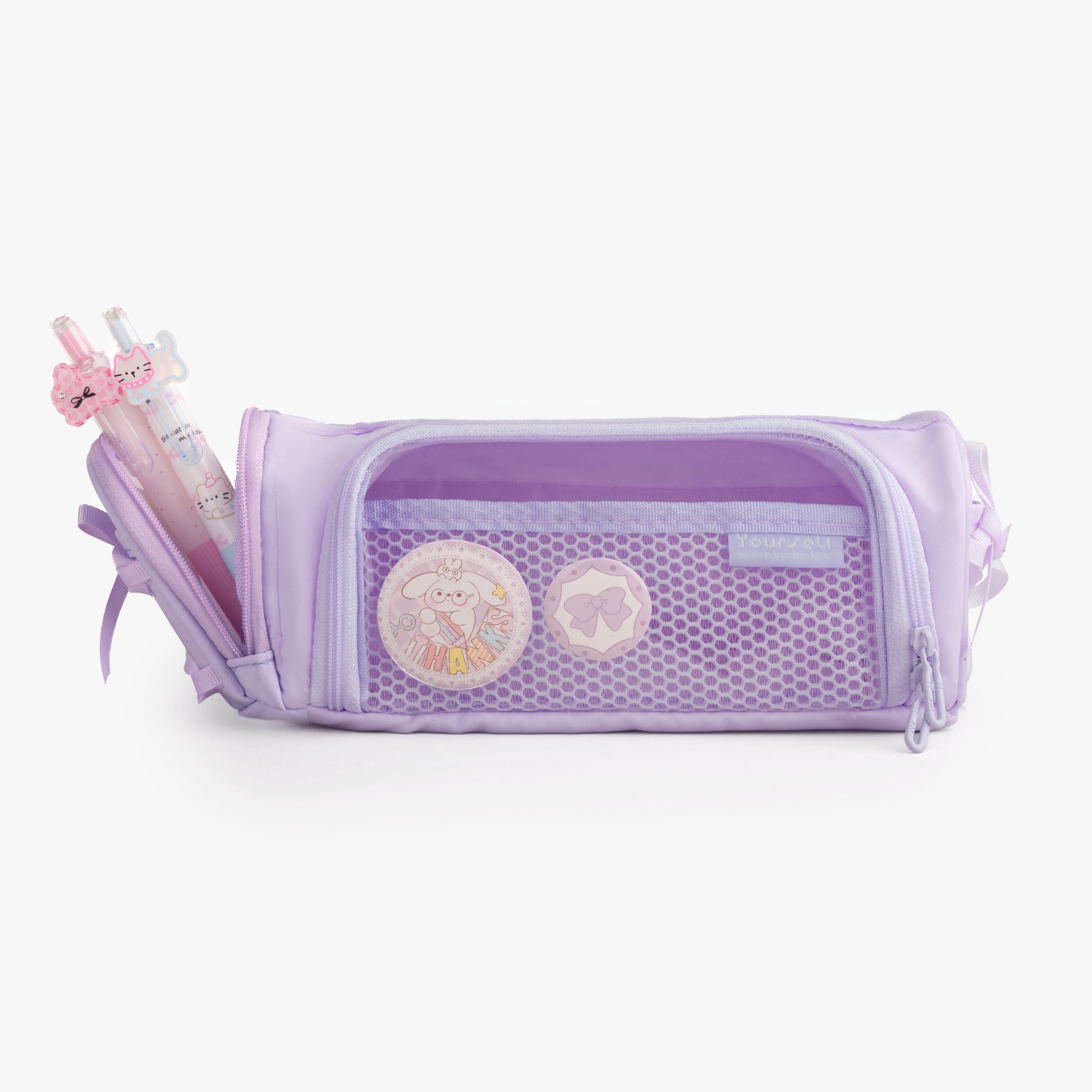 Sporty Kawaii Badge Pouch - Lilac