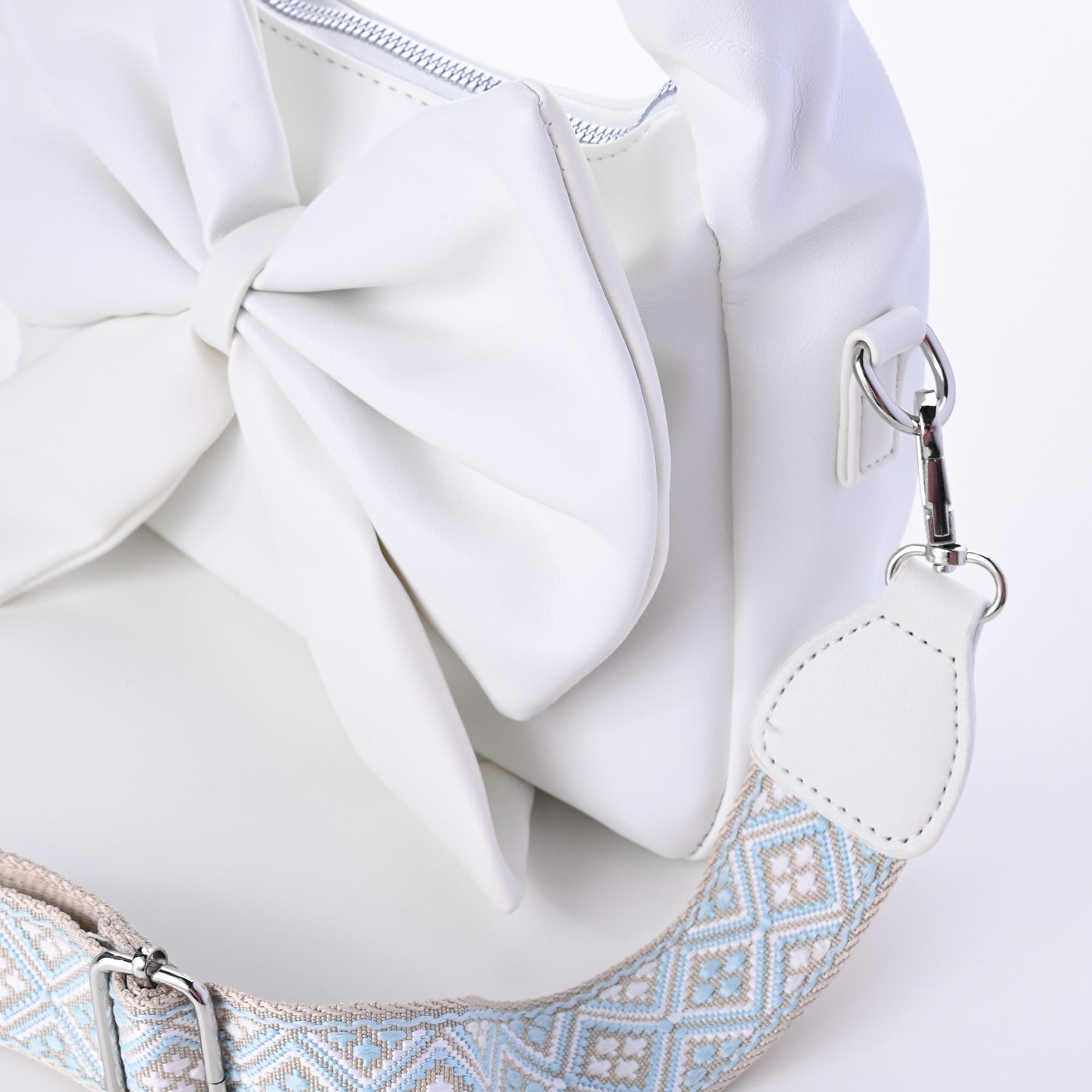 Cute Bow Sling Bag - White