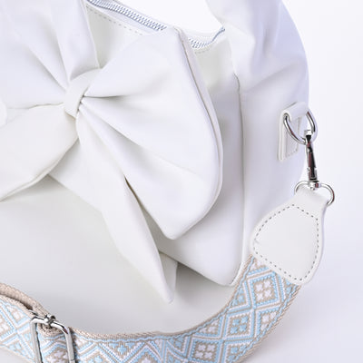 Cute Bow Sling Bag - White