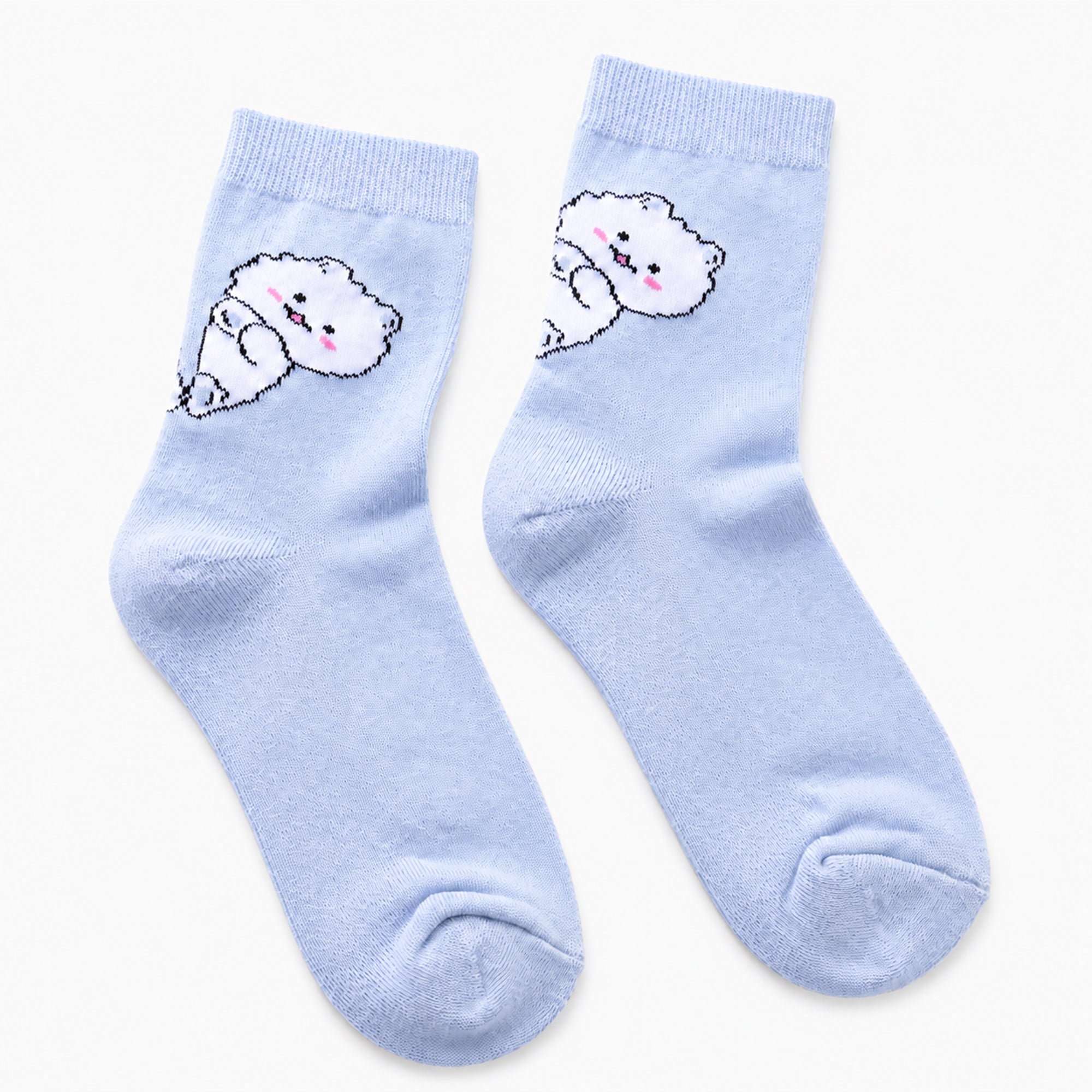 Fluffy Kitten Blue Socks