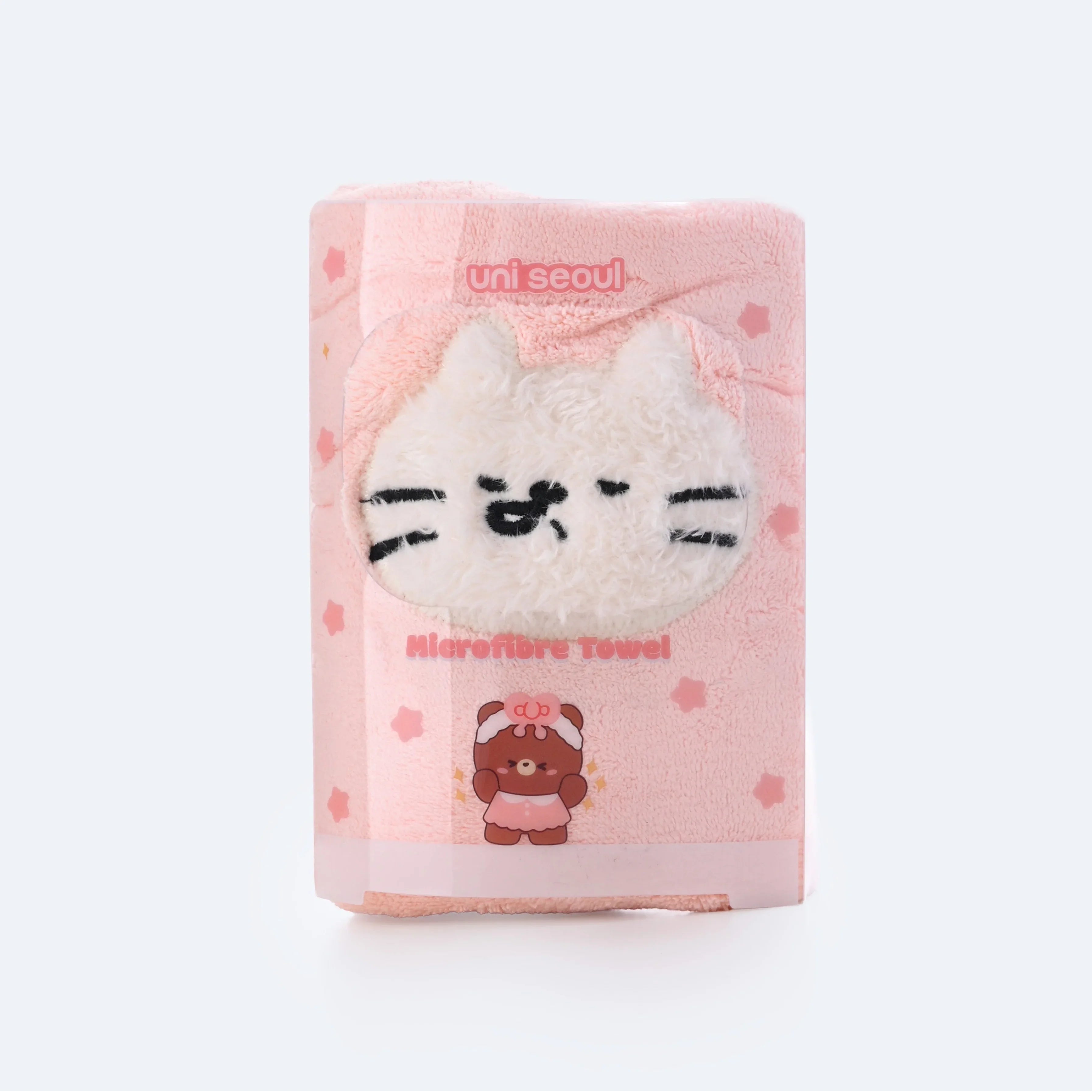 Puff Pals Hand Towel Pink